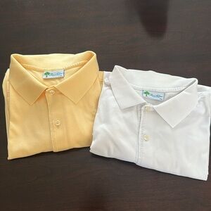 Ben Silver Charleston Men’s Polo Shirts Set of 2 White & Yellow Sz XL Classic
